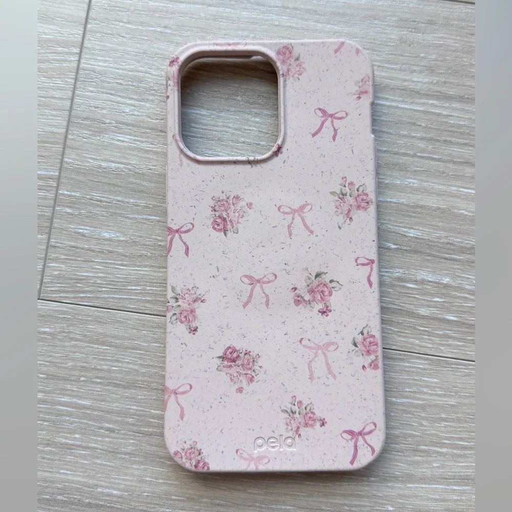 Pela Case Pink Summer Bows & Flowers iPhone 14 Pro Max Case - Picture 1 of 3